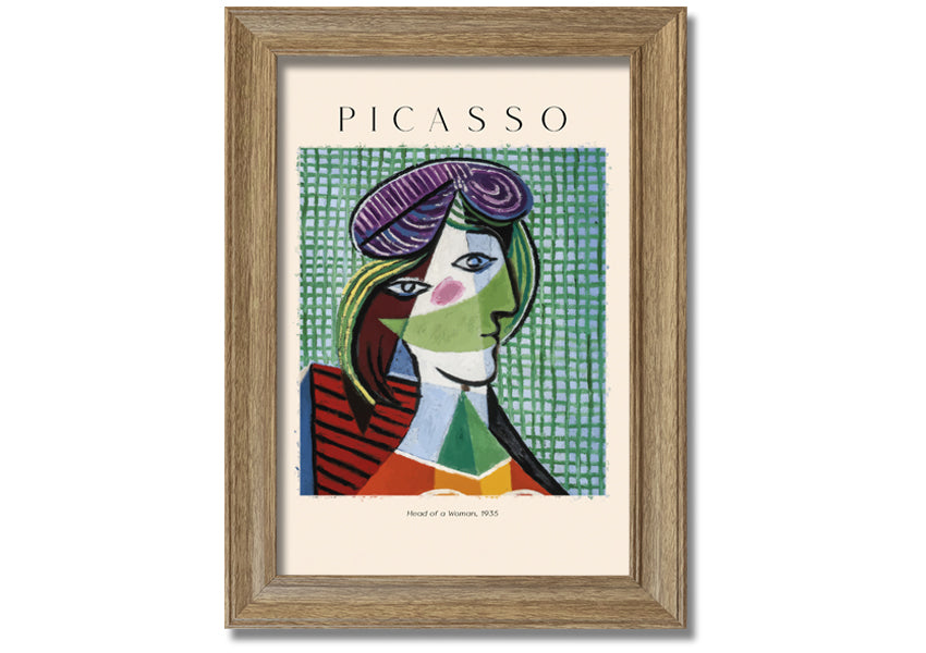 Head Of A Woman, 1935 by Picasso, printed on coated polyester canvas, mounted on a 44mm box frame, ready to hang.